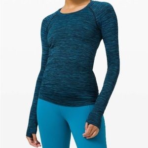 Lululemon Swiftly Tech Long Sleeve 2.0 in Prism Stripe Turquoise Tide Multi
